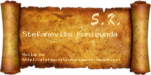 Stefanovits Kunigunda névjegykártya